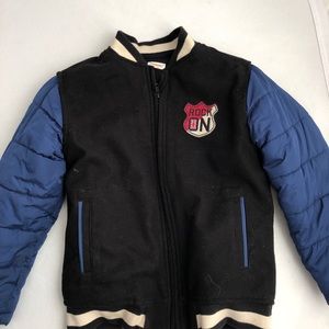 Gymboree Rock n Roll collection multicolor black red blue varsity jacket